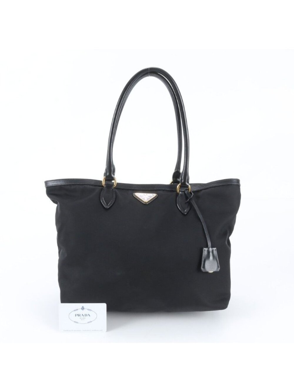 Prada Tessuto Nylon Leather Tote